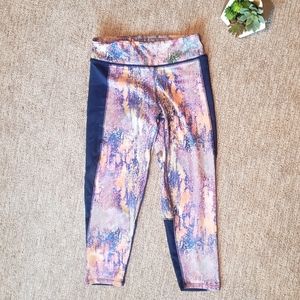 Jessica Simpson The WarmUp Cropped Mesh Inset Leggings S Black Pocket. Smoke fre